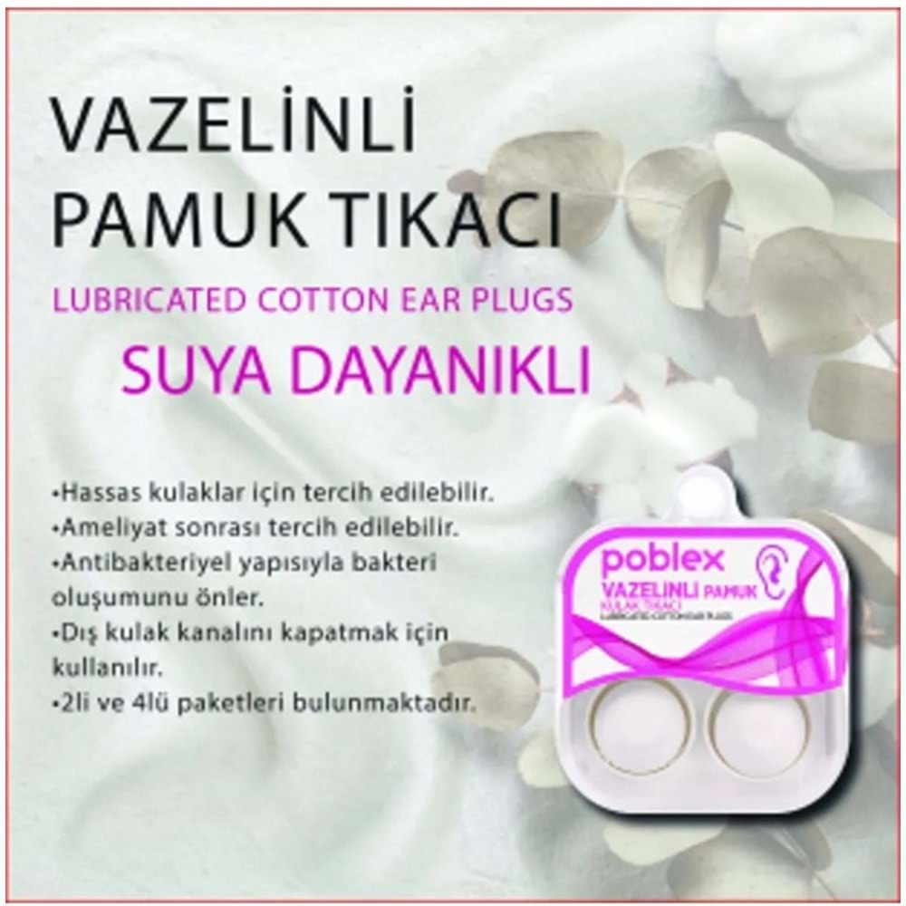 POBLEX (Kulak Tıkacı) Vazelinli Pamuk - 4lü