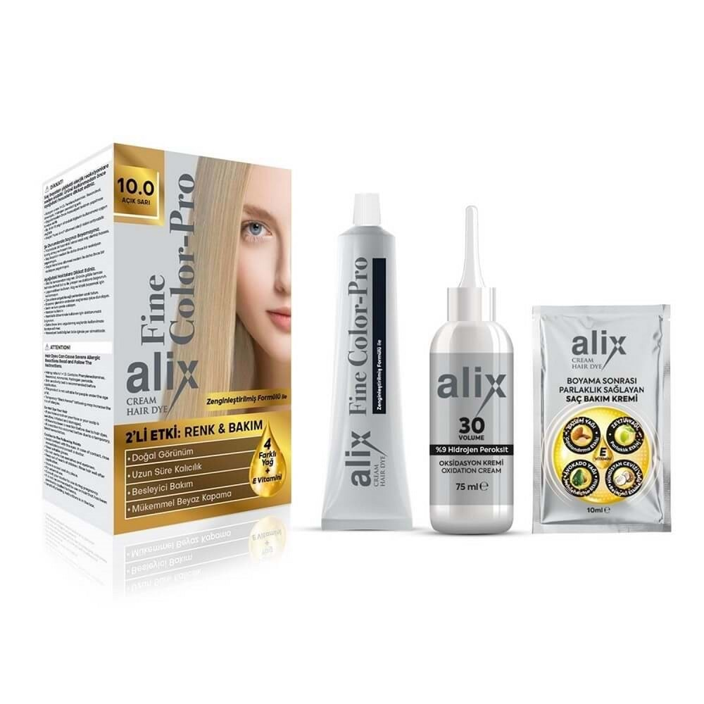 ALİX Saç Boyası Kit (50ml) 10.0 Açık Sarı