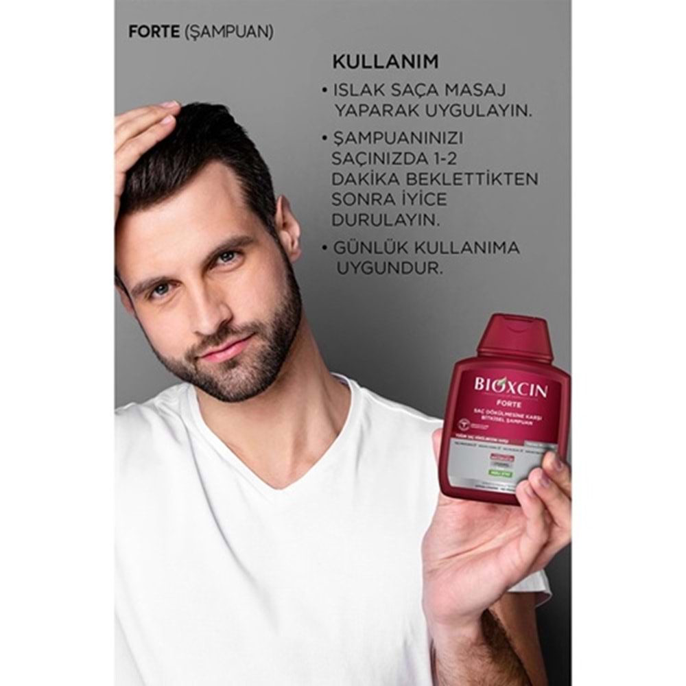 BİOXCİN Şampuan Forte (300ml/3al-2öde) Tüm Saçlar