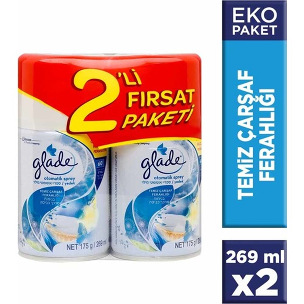 GLADE Otomatik Sprey Yedek (2li) Temiz Çarşaf