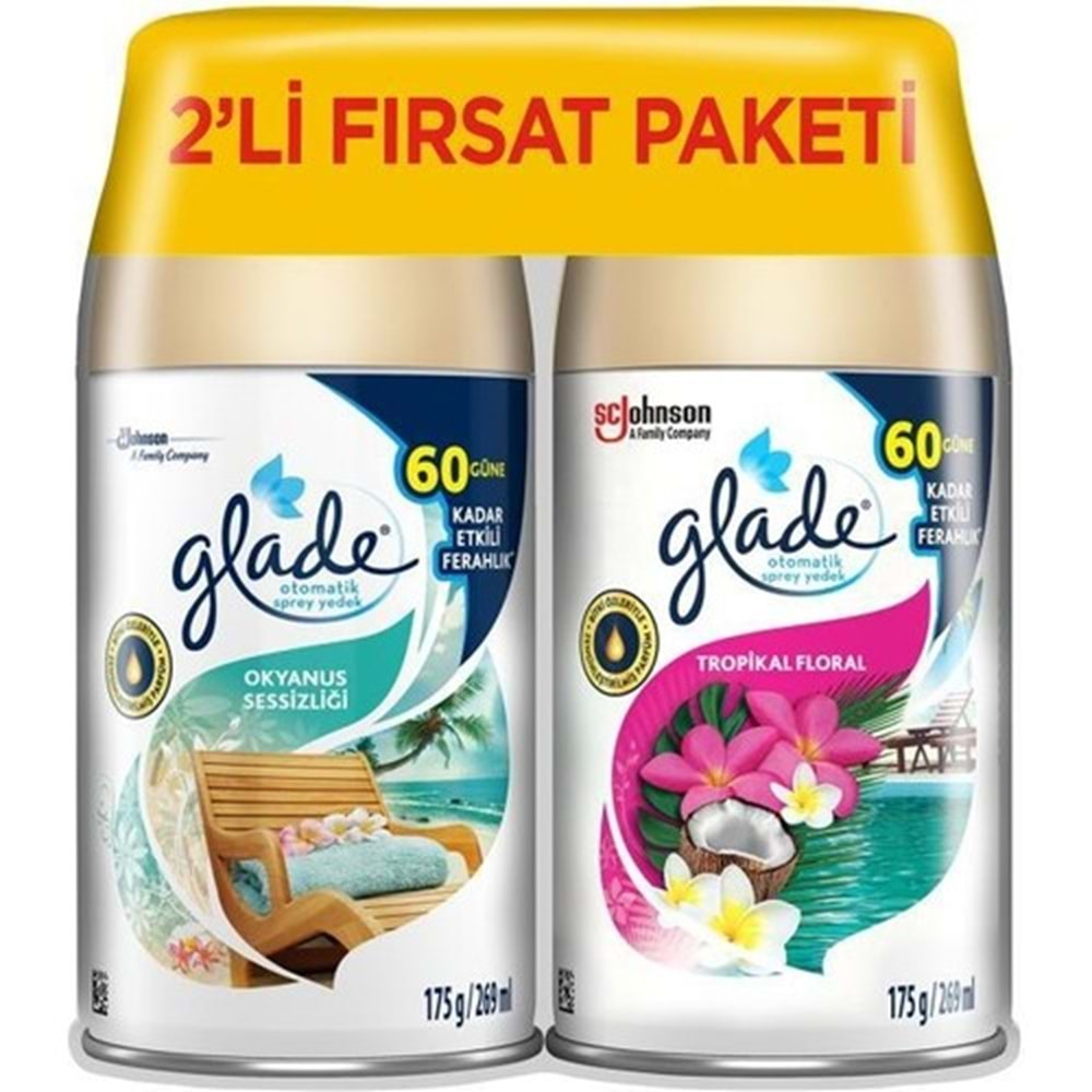 GLADE Otomatik Sprey Yedek (2li) Okyanus+Tropical