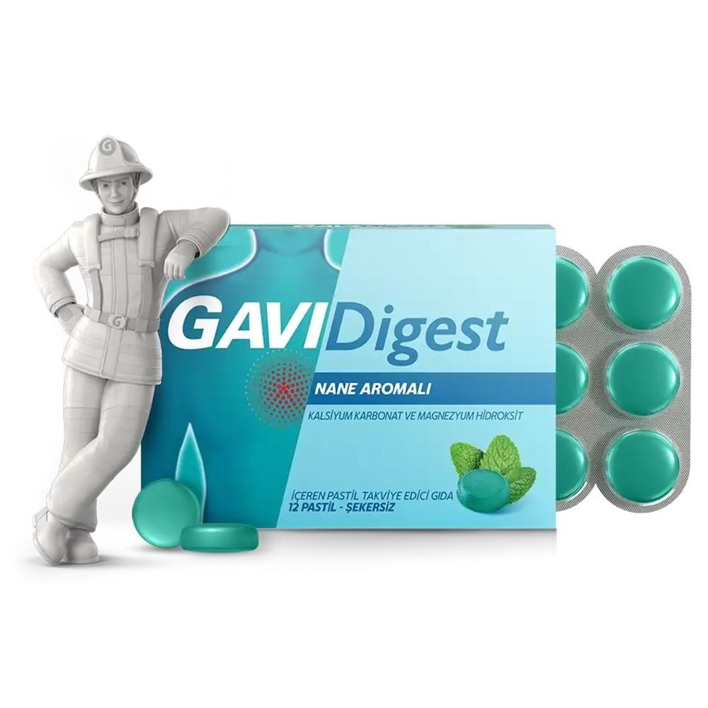 GAVİDİGEST Pastil (12li) Şekersiz Nane Aromalı