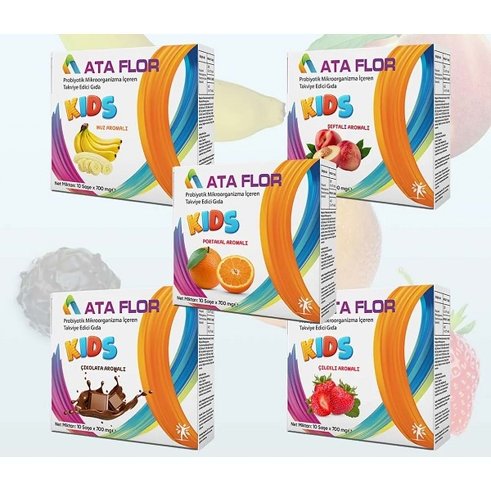 K-ATA FLOR Probiyotik 10 Şase Kids - Portakal Aromalı