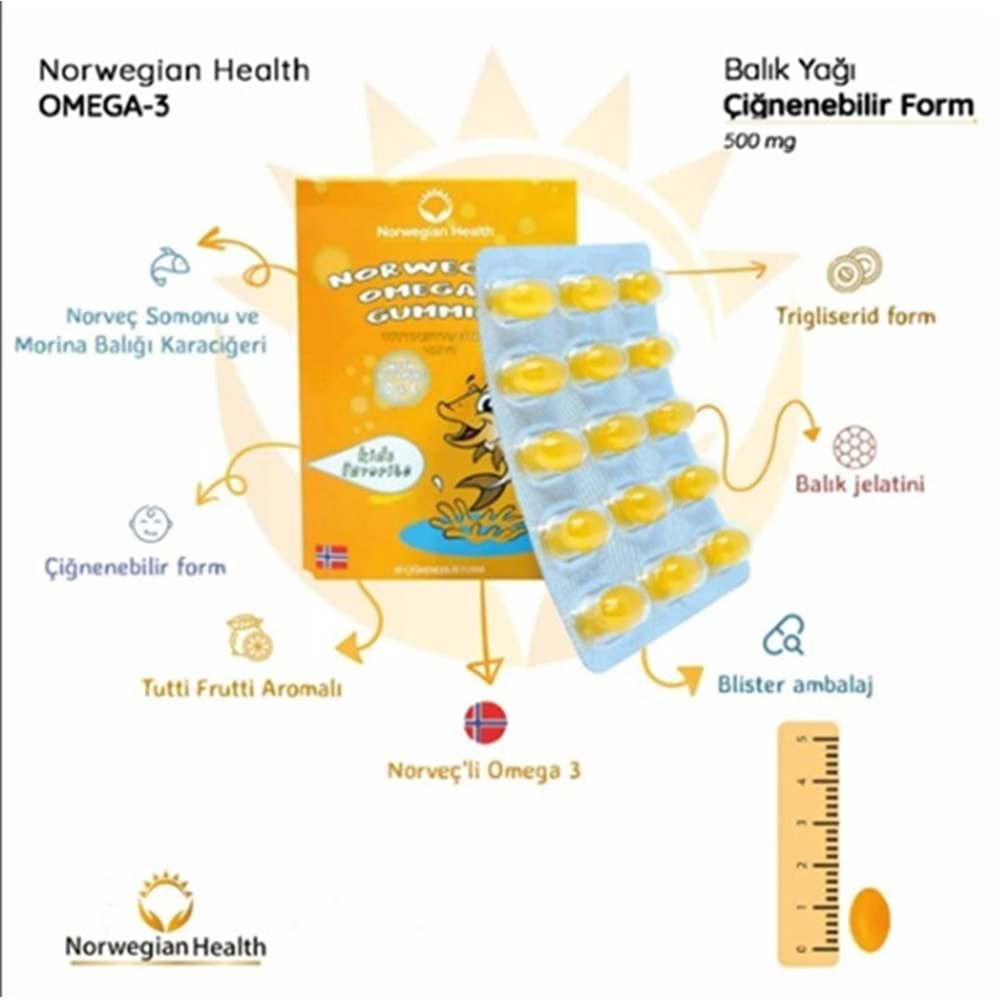 K-NORWEGİAN Omega-3 Gummies 30 Kapsül