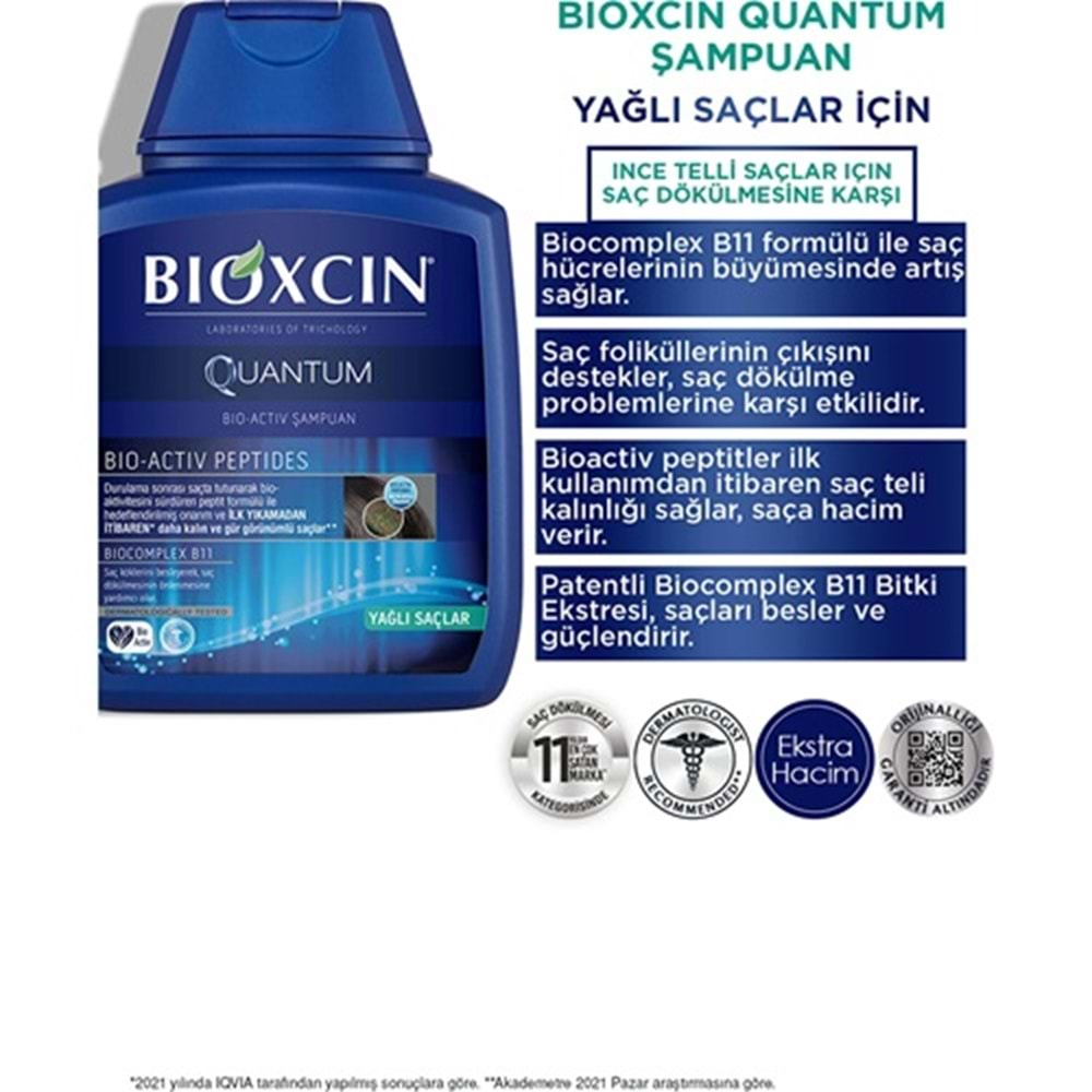 BİOXCİN Şampuan Quantum (300ml/3al-2öde) Yağlı Saçlar