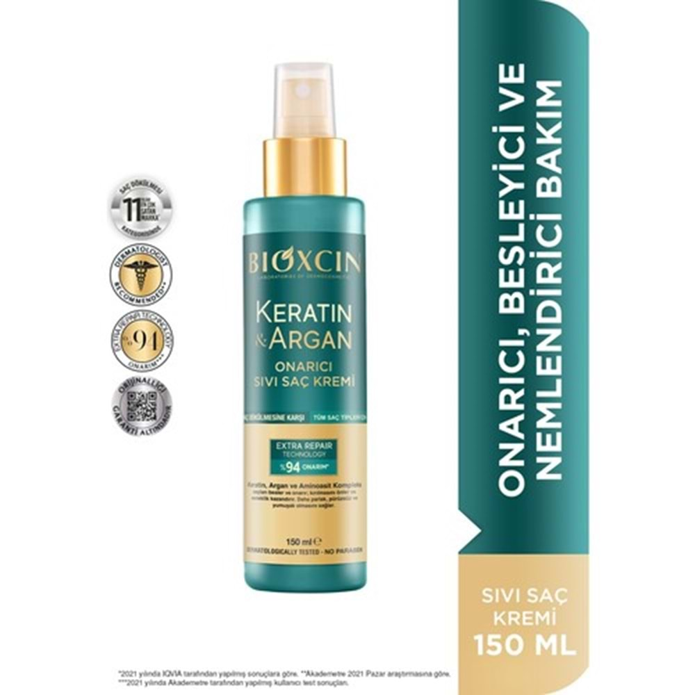 BİOXCİN Sıvı Saç Kremi (150ml) Keratin-Argan