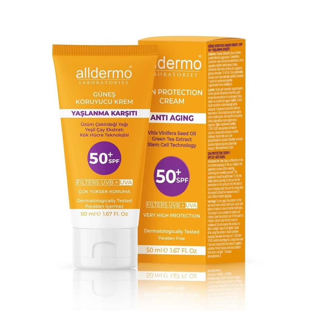 ALLDERMO Güneş Kremi (50ml) F50+ Yaşlanma Karşıtı