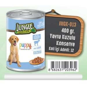 PELAGOS Jungle Köpek Maması (Konserve-400gr) Yavru-Kuzu Etli *12