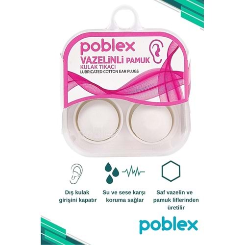 POBLEX (Kulak Tıkacı) Vazelinli Pamuk - 4lü