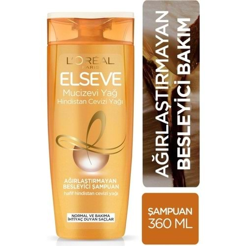 ELSEVE Şampuan (360ml) Hindistan Cevizi Yağlı