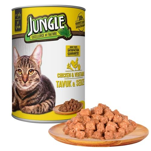 PELAGOS Jungle Kedi Maması (Konserve-400gr) Yetişkin-Tavuklu,Sebzeli *12