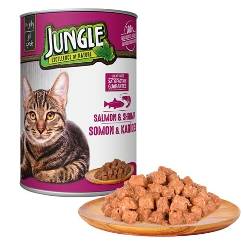 PELAGOS Jungle Kedi Maması (Konserve-400gr) Yetişkin-Somonlu,Karidesli *12