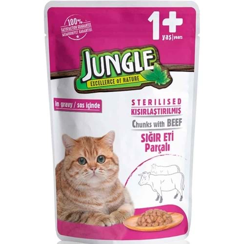 PELAGOS Jungle Kedi Maması (Pouch-100gr) Kısır Kedi-Biftekli