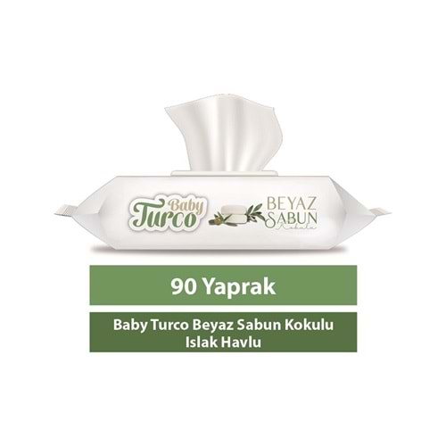 BABYTURCO Islak Havlu (90lı) Beyaz Sabun