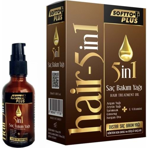 SOFTTOPLUS 5in1 Saç Bakım Yağı 50ml