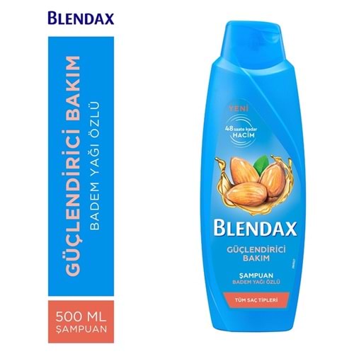 BLENDAX Şampuan (500ml) Güçlendirici Bakım-Badem Yağı