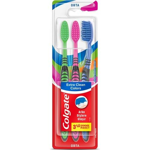 COLGATE Diş Fırçası (Medium) Extra Clean 3lü