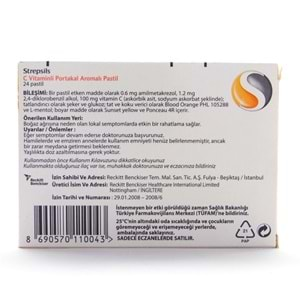 STREPSİLS Pastil (24lü) Vitamin C