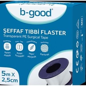 B-GOOD Şeffaf Tıbbi Flaster 5Mx2,5Cm