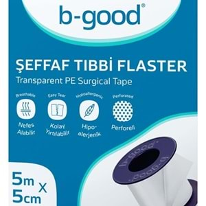 B-GOOD Şeffaf Tıbbi Flaster 5Mx5Cm