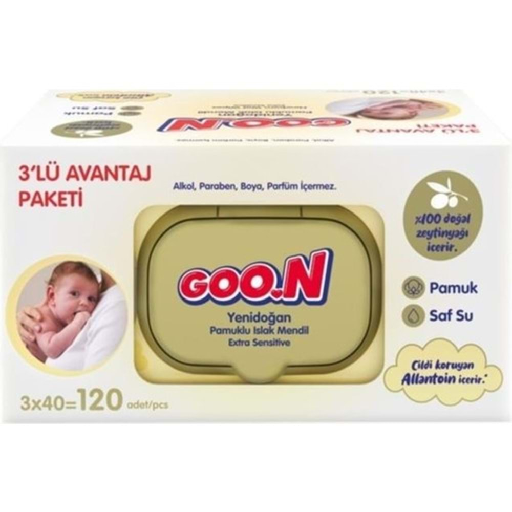 GOON Islak Havlu (3x40) Yenidoğan