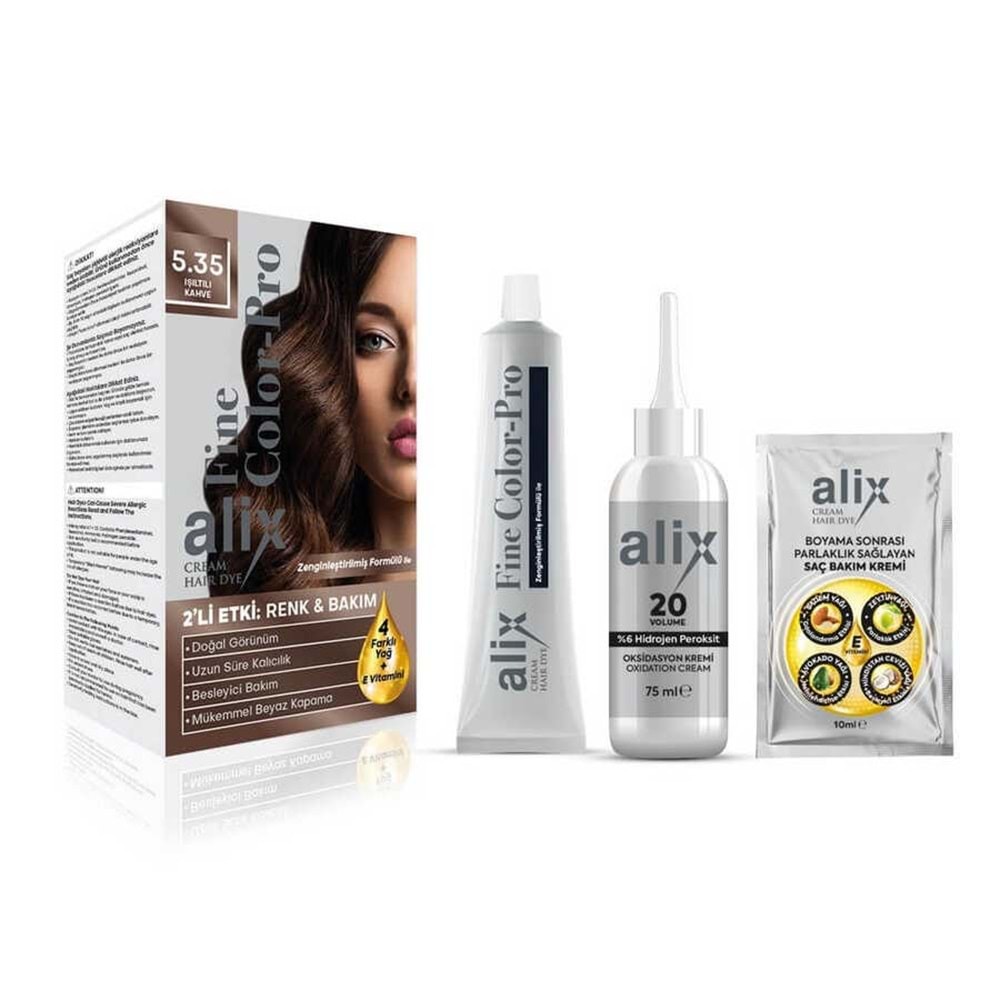 ALİX Saç Boyası Kit (50ml) 5.35 Işıltılı Kahve