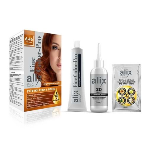 ALİX Saç Boyası Kit (50ml) 6.46 Kor Bakır