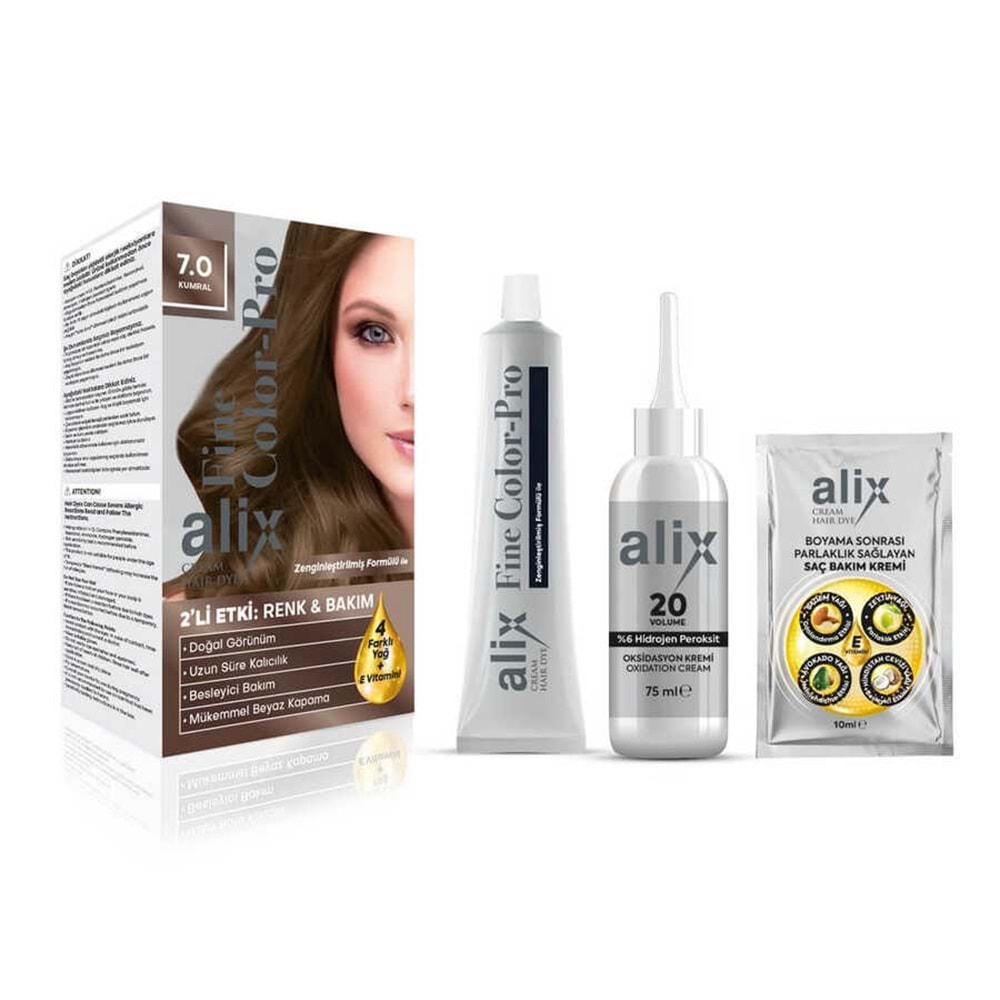 ALİX Saç Boyası Kit (50ml) 7.0 Kumral