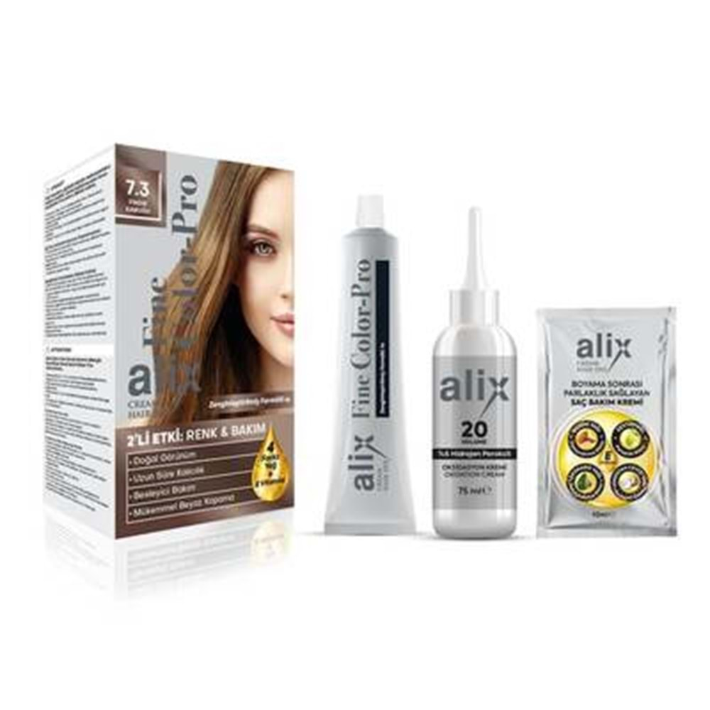 ALİX Saç Boyası Kit (50ml) 7.3 Fındık Kabuğu