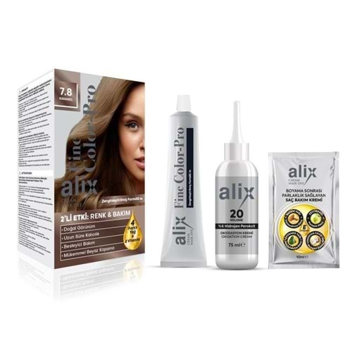 ALİX Saç Boyası Kit (50ml) 7.8 Karamel