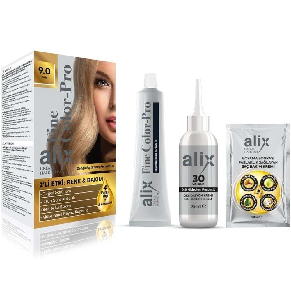 ALİX Saç Boyası Kit (50ml) 9.0 Sarı