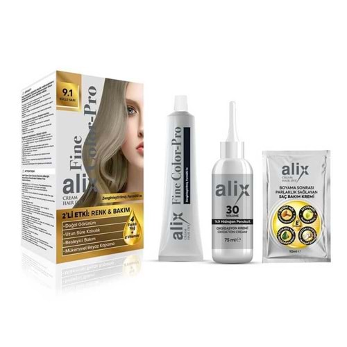 ALİX Saç Boyası Kit (50ml) 9.1 Küllü Sarı