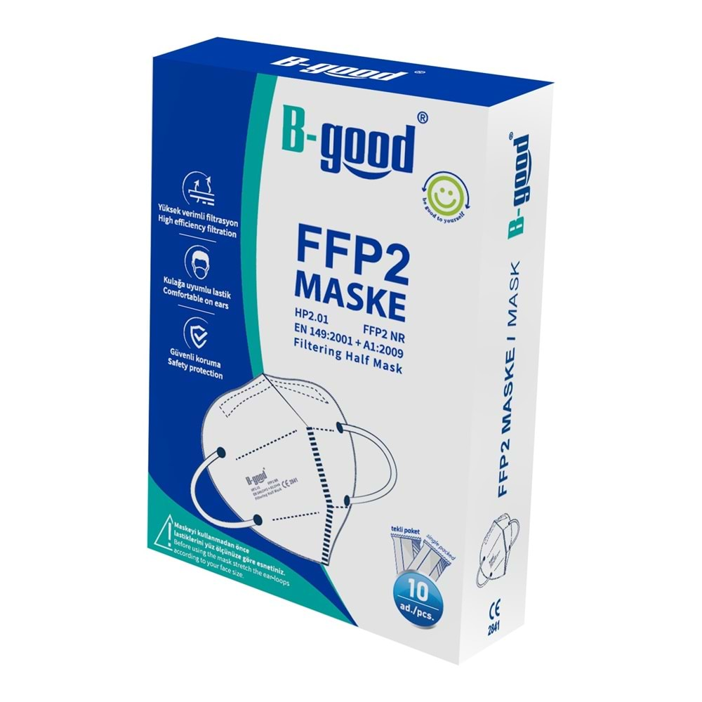 B-GOOD Maske FFP2 (Beyaz) 10lu