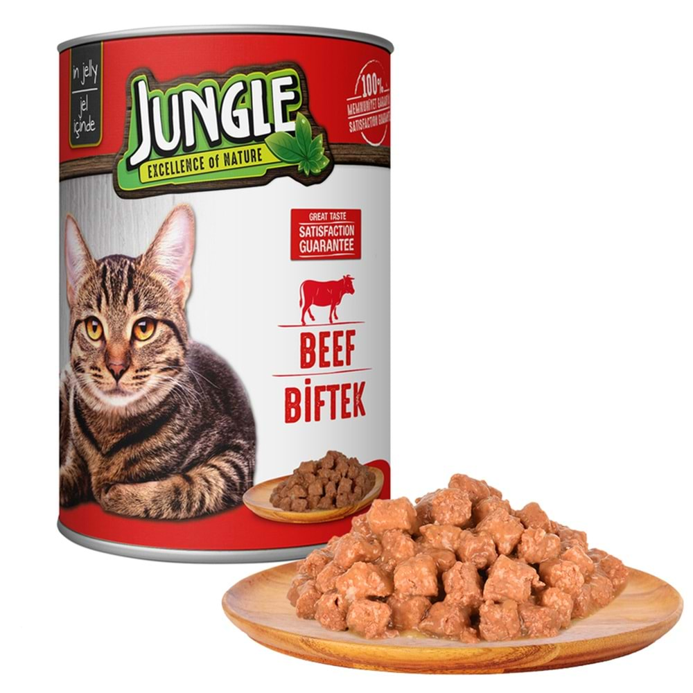 PELAGOS Jungle Kedi Maması (Konserve-400gr) Yetişkin-Biftekli *12