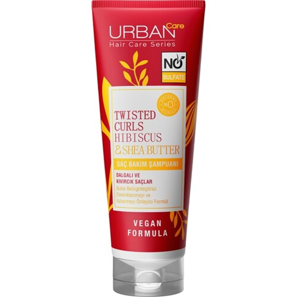 URBAN Twisted Curls Hibiscus Water&Shea Butter (250ml) Şampuan