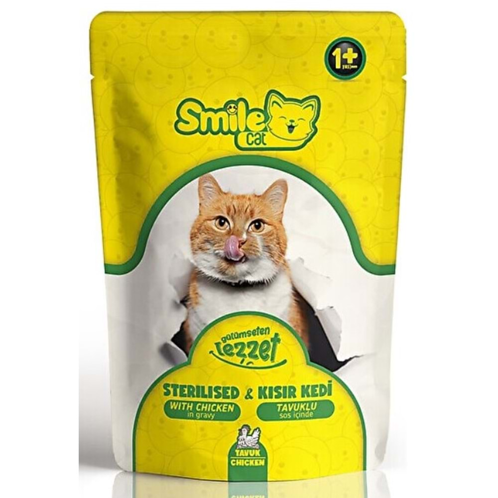 PELAGOS Smile Kedi Maması (Pouch-100gr) Kısır Kedi-Tavuklu *24