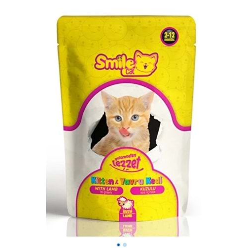 PELAGOS Smile Kedi Maması (Pouch-100gr) Yavru Kedi-Kuzulu *24