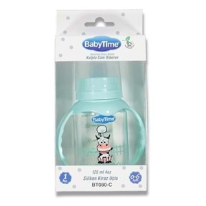 BABYTİME 080 Kulplu Cam Biberon 125ml