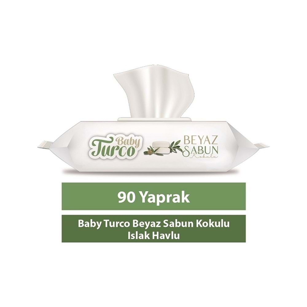 BABYTURCO Islak Havlu (90lı) Beyaz Sabun