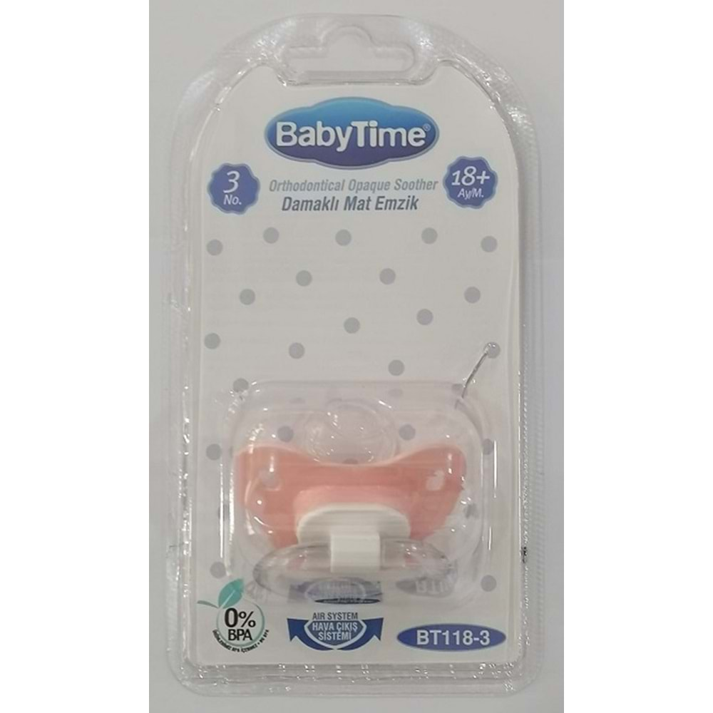 BABYTİME 118/3 Damaklı Mat Emzik No:3