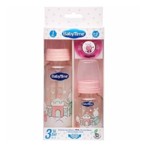 BABYTİME 207 3lü Set Cam - Pembe