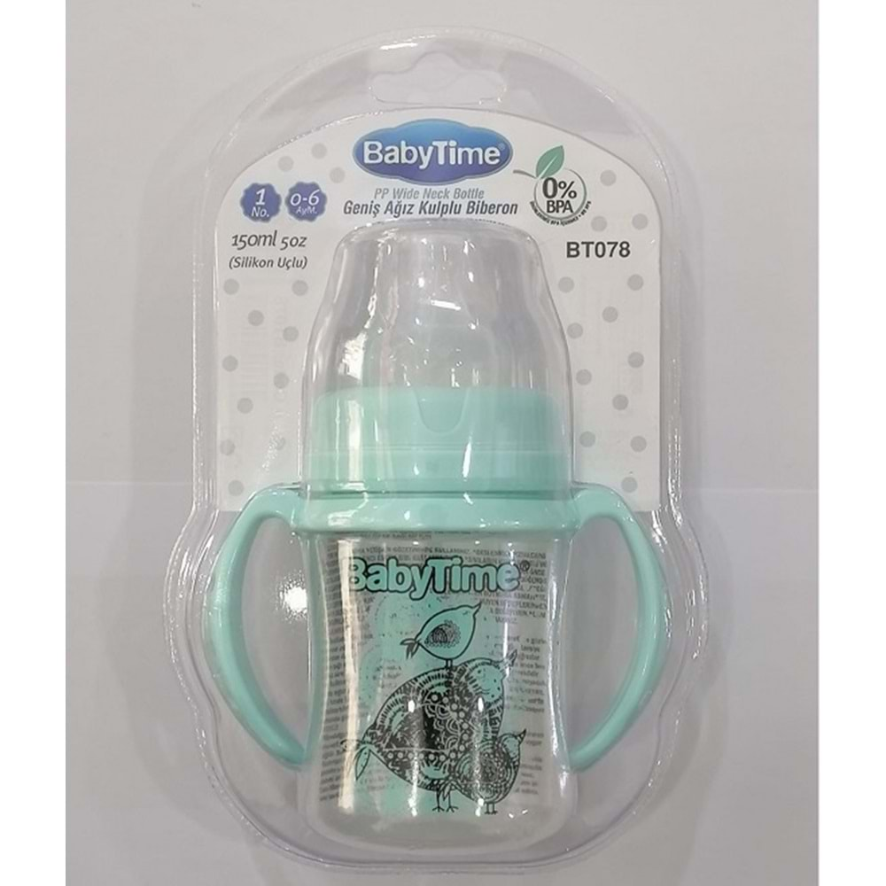 BABYTİME 078 Geniş Ağızlı Biberon 150ml