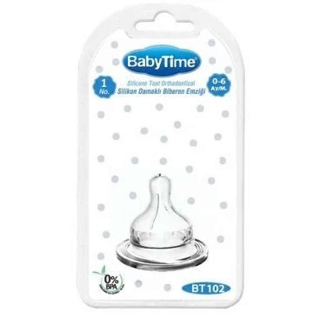 BABYTİME 102 Geniş Ağızlı Biberon Emziği No:1