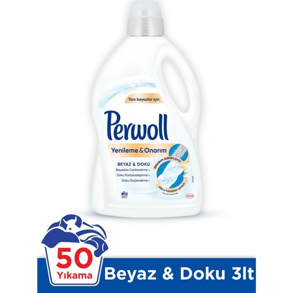 PERWOLL Sıvı Çamaşır Deterjanı (3litre-50Yıkama) Beyaz