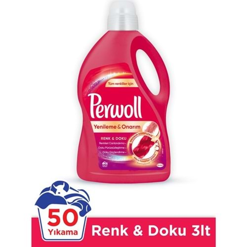 PERWOLL Sıvı Çamaşır Deterjanı (3litre-50Yıkama) Renkli