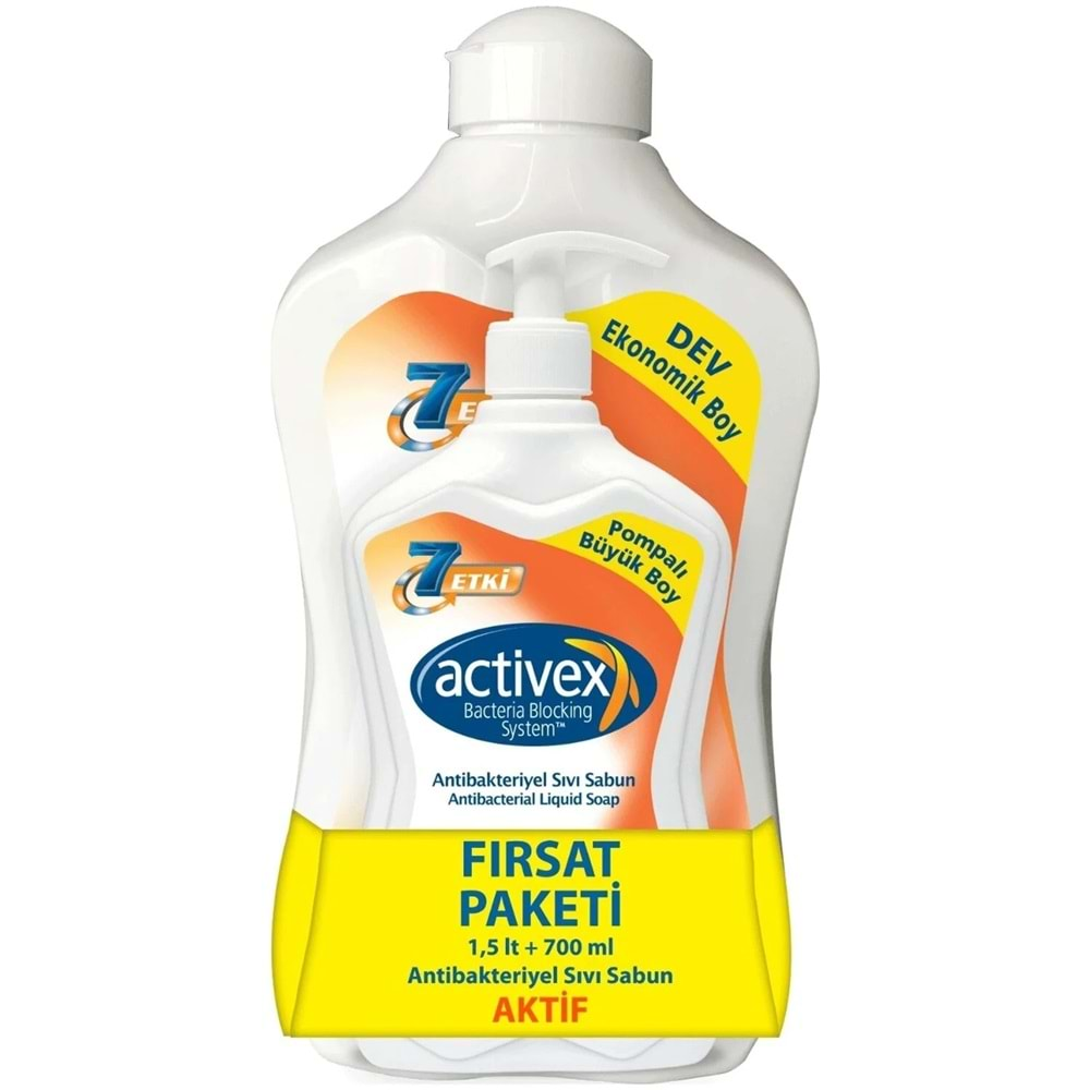 ACTİVEX Sıvı Sabun 1,5 Litre+700ml Aktif