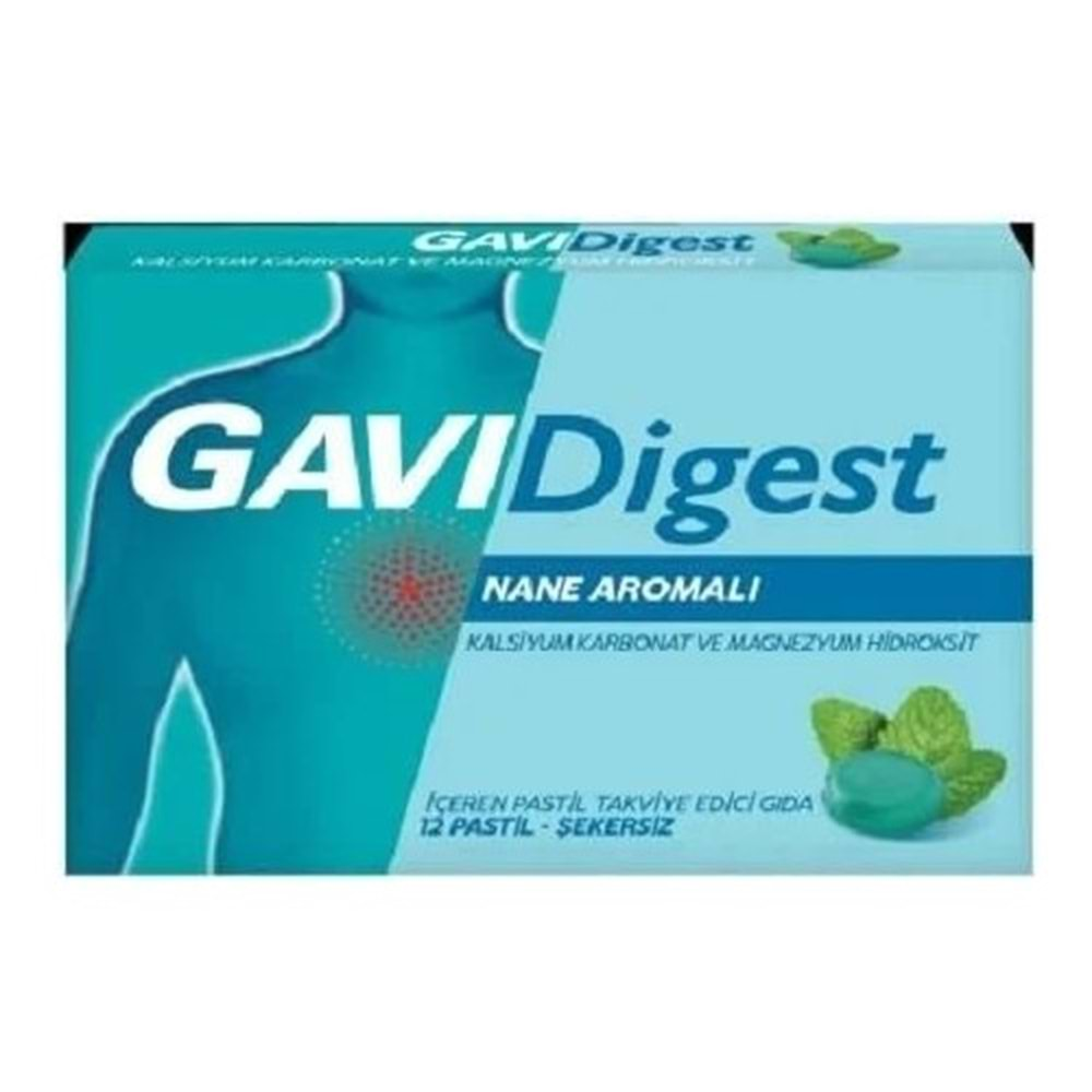 GAVİDİGEST Pastil (12li) Şekersiz Nane Aromalı