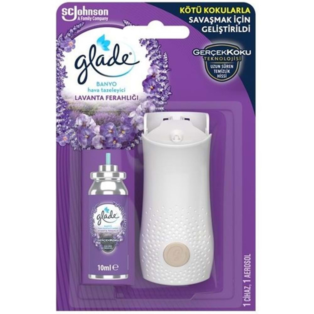 GLADE Banyo Hava Tazeleyici Cihaz+Yedek (10ml) Lavanta