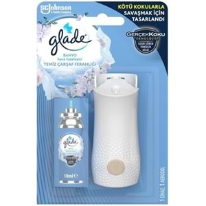 GLADE Banyo Hava Tazeleyici Cihaz+Yedek (10ml) Temiz Çarşaf