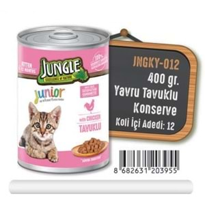 PELAGOS Jungle Kedi Maması (Konserve-400gr) Yavru-Tavuklu *12